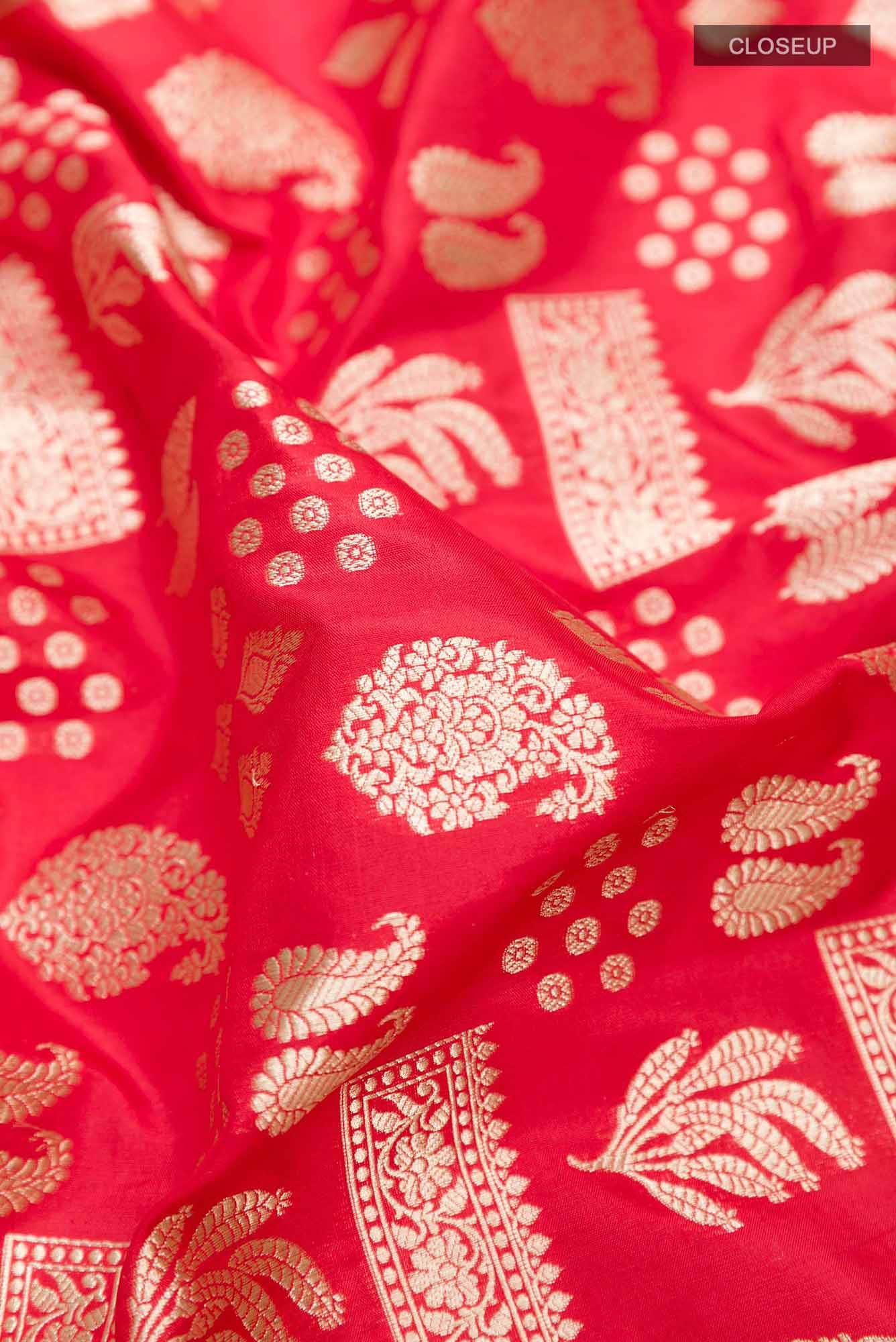Red Blended Banarasi Silk Saree
