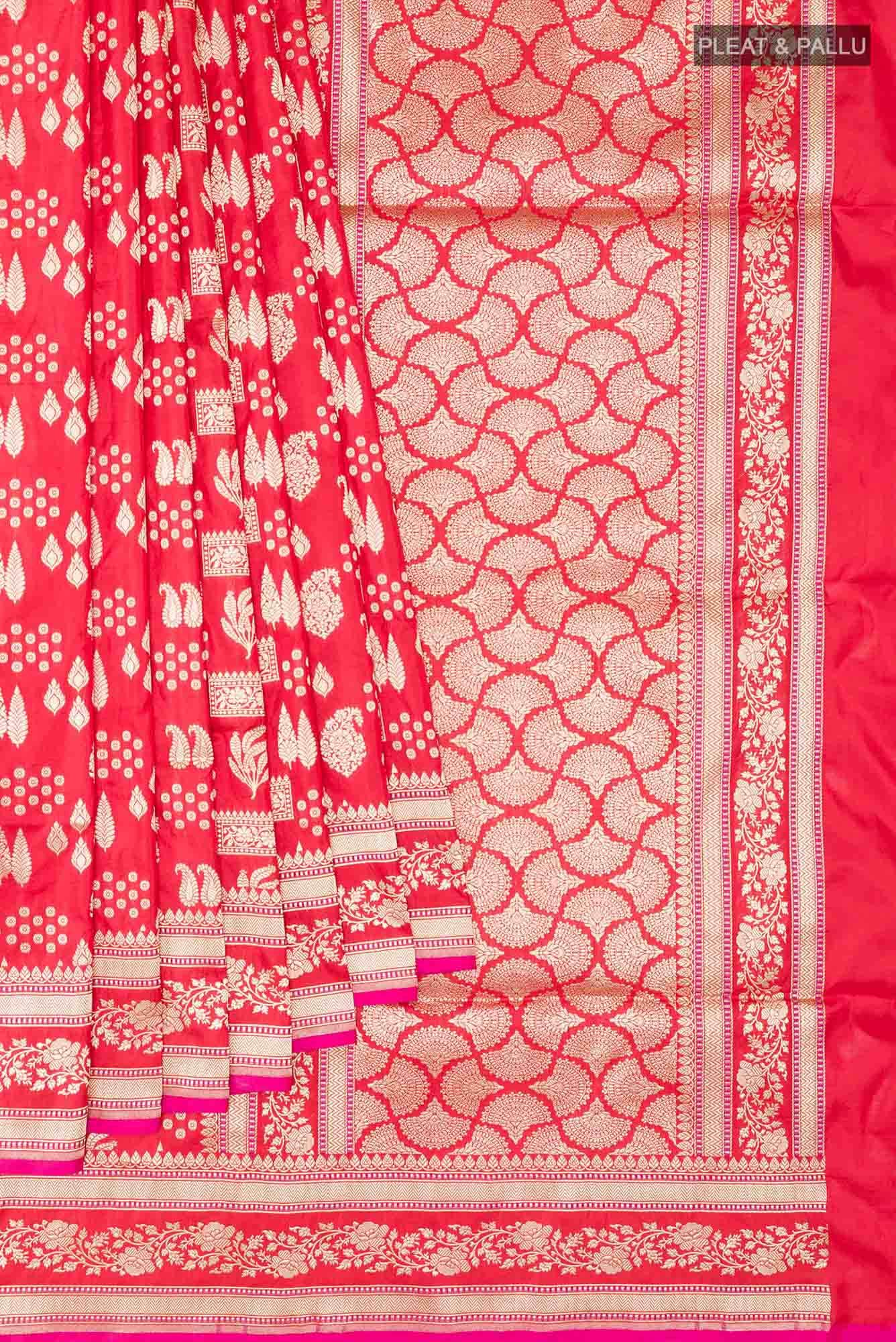 Red Blended Banarasi Silk Saree