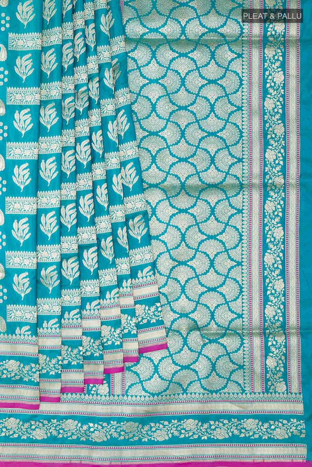 Blue Blended Banarasi Silk Saree