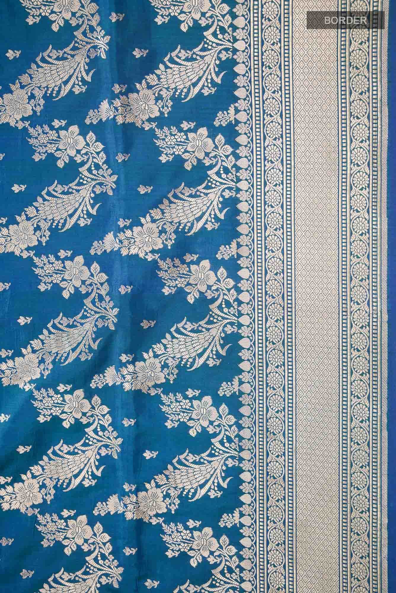 Blue Banarasi Silk Saree