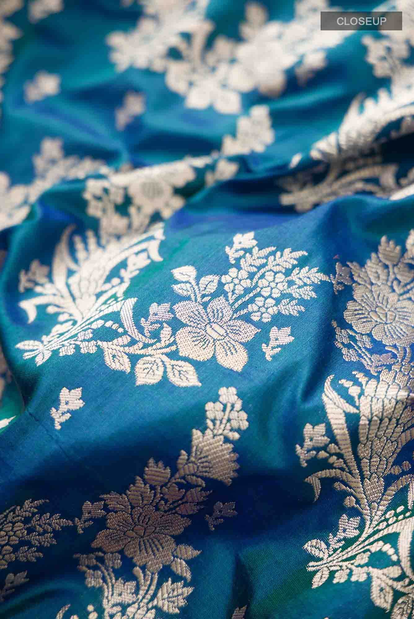 Blue Banarasi Silk Saree