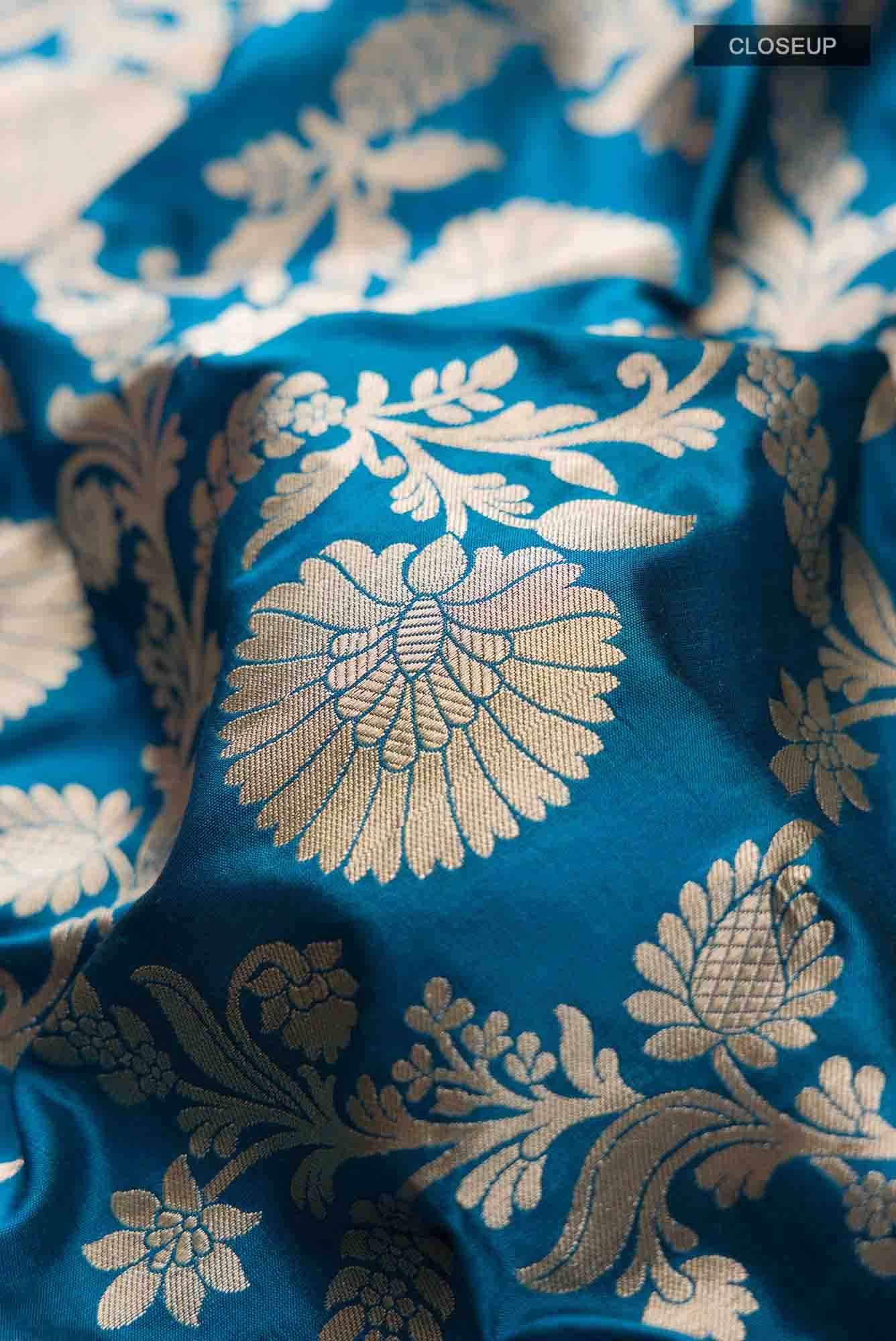 Blue Banarasi Silk Saree