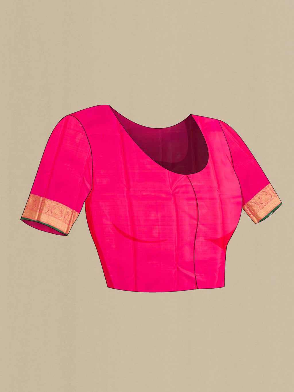 Pure Silk Pure Zari Pink Kanchipuram Saree