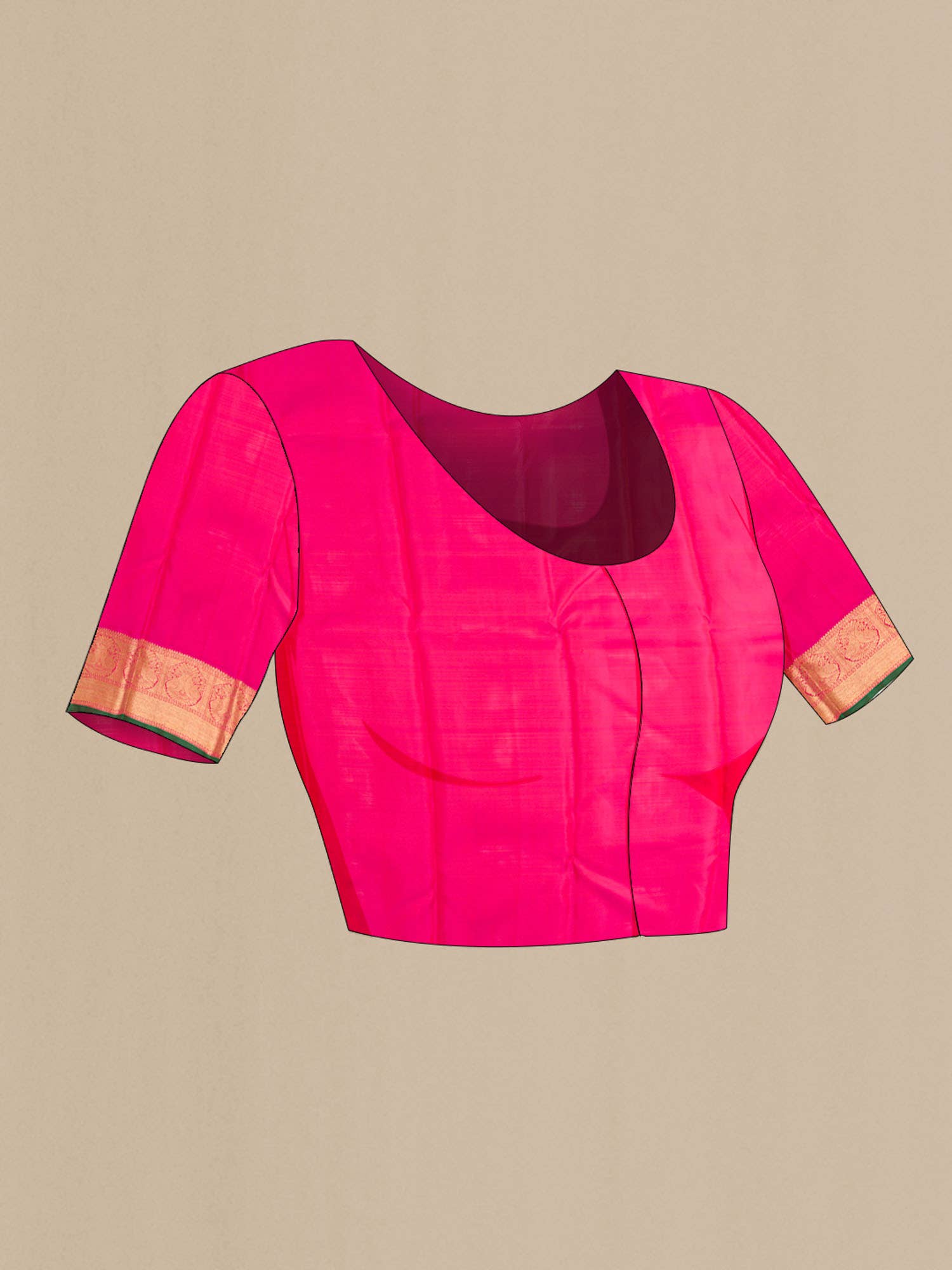 Pure Silk Pure Zari Pink Kanchipuram Saree
