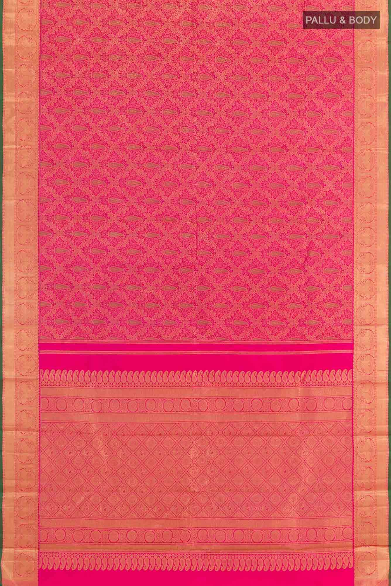 Pure Silk Pure Zari Pink Kanchipuram Saree
