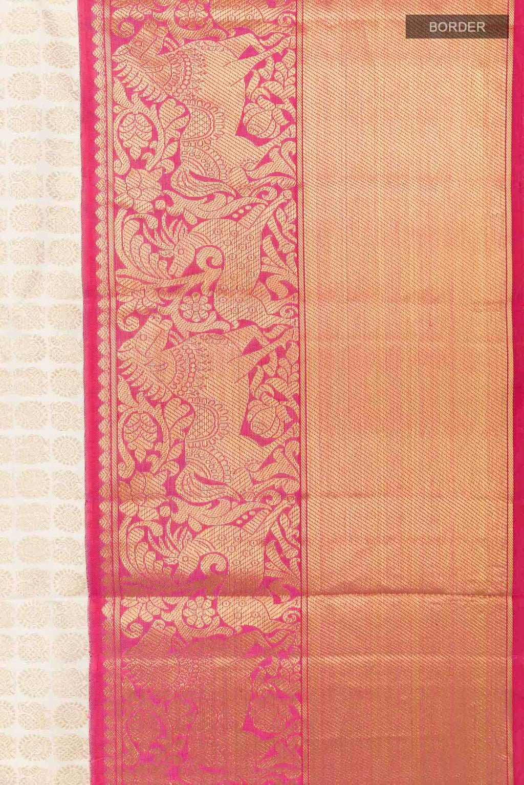 Off White Kanchipuram Silk Saree