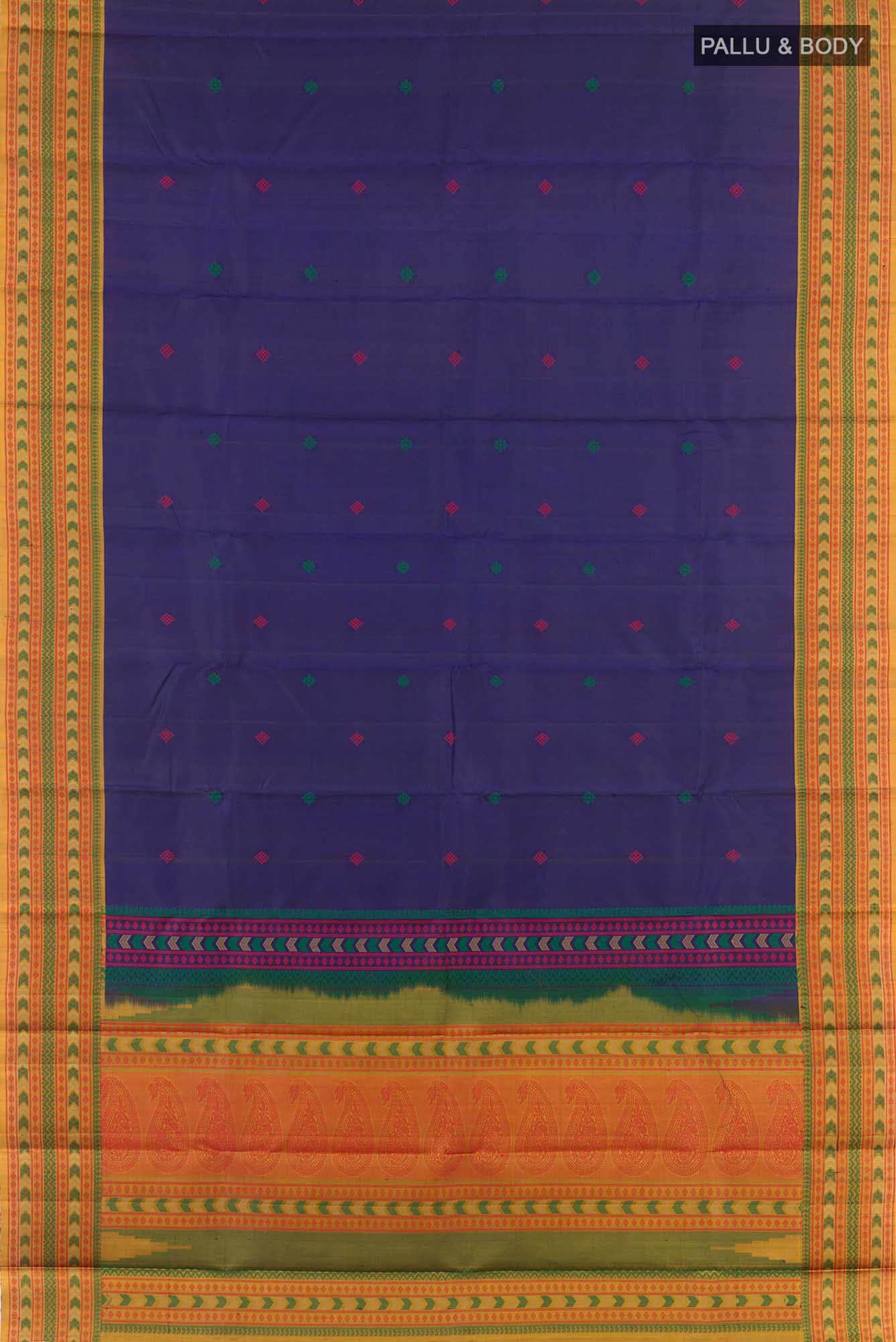 Dark Blue Kanchipuram Silk Saree