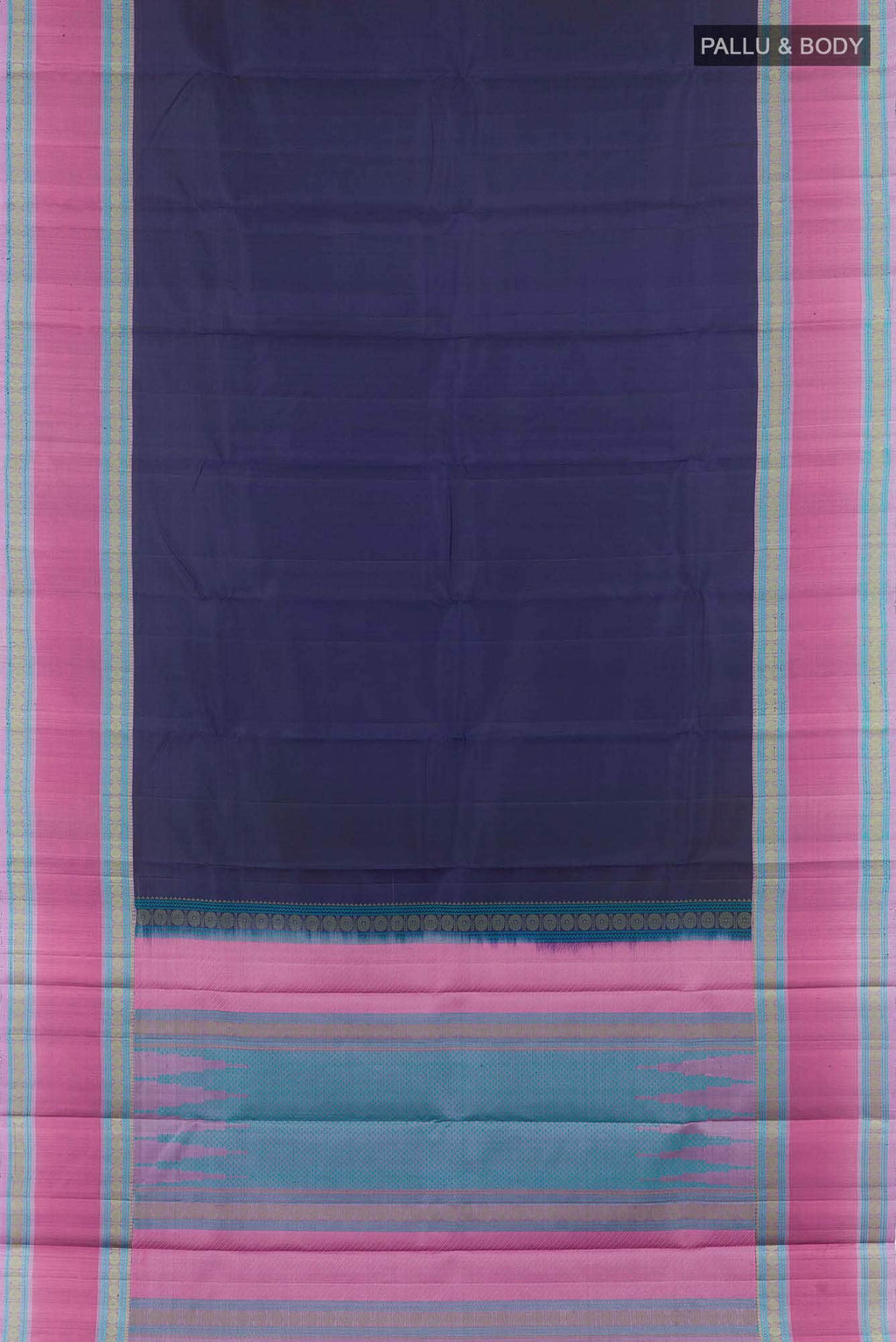 Dark Blue Kanchipuram Silk Saree