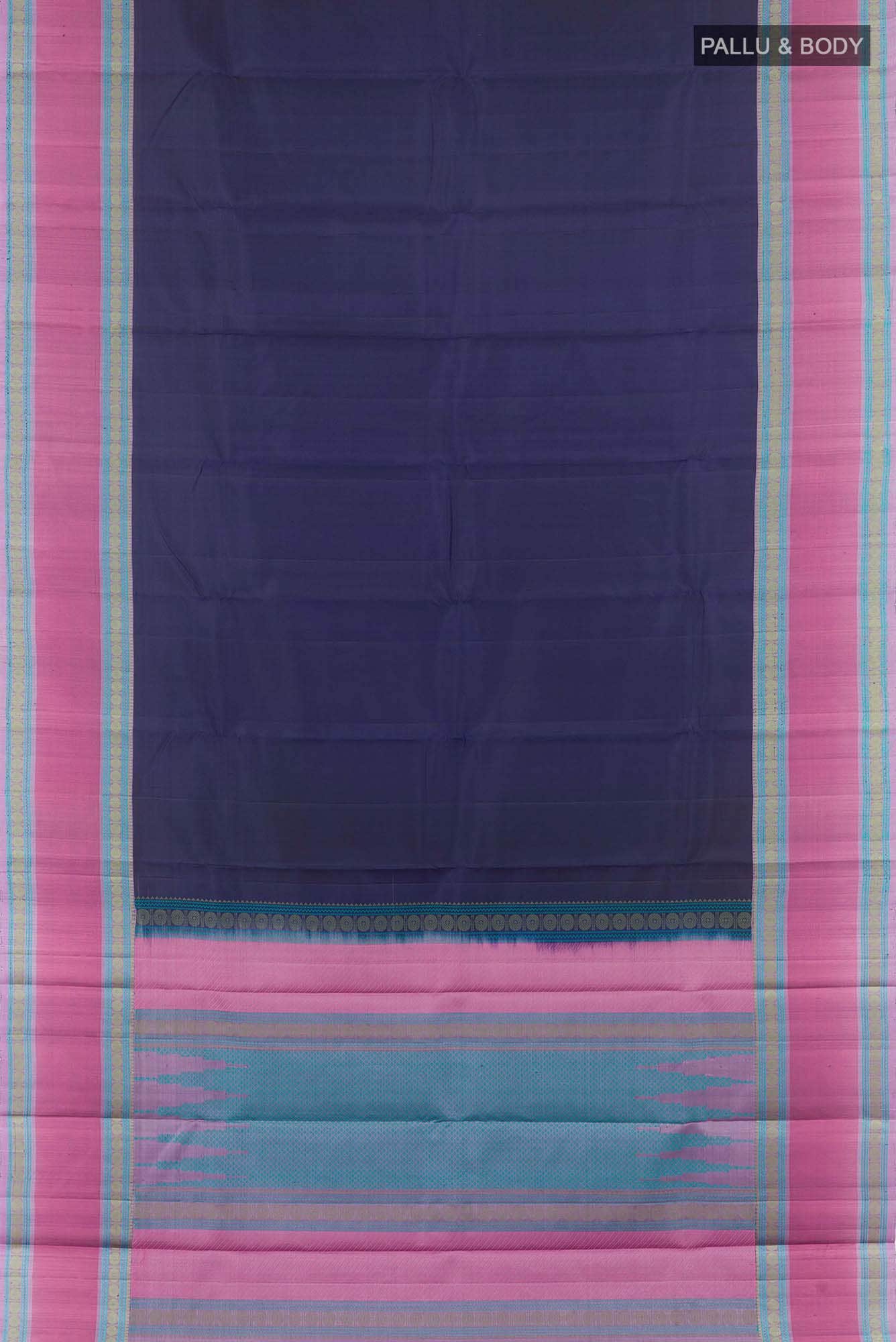 Dark Blue Kanchipuram Silk Saree