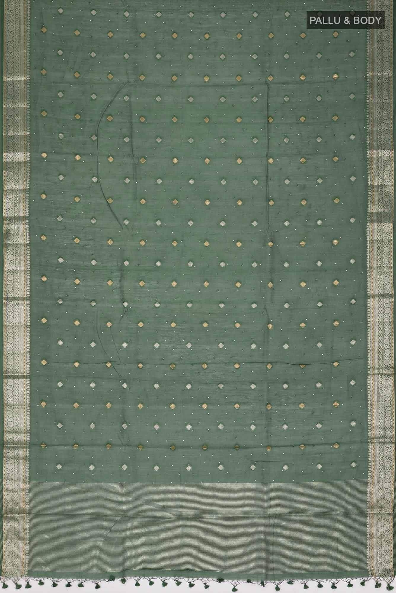 Green Banarasi Silk Cotton Saree