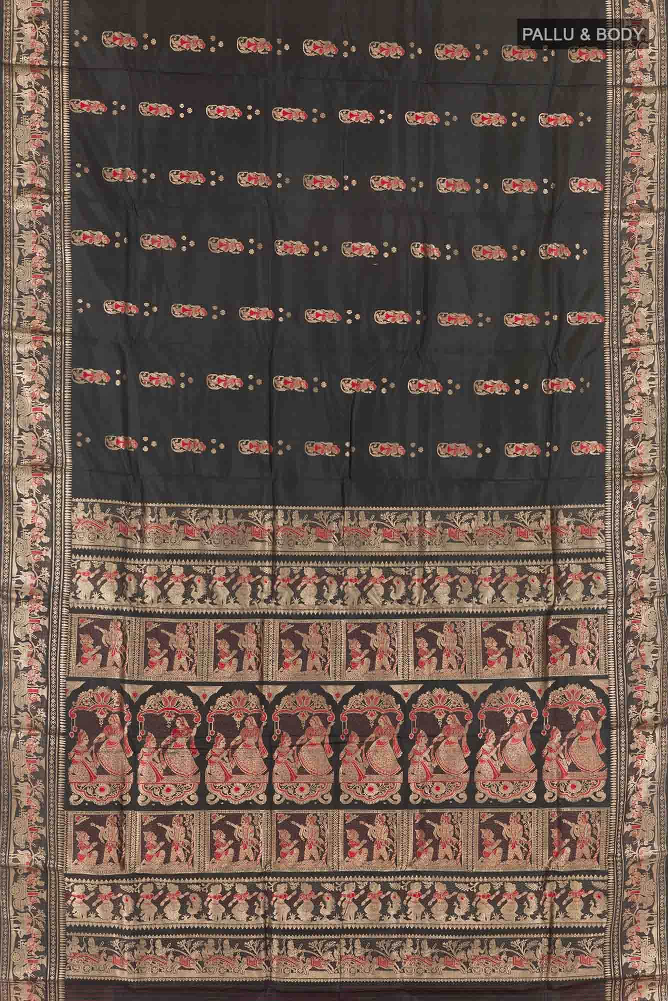 Black Baluchari Silk Saree