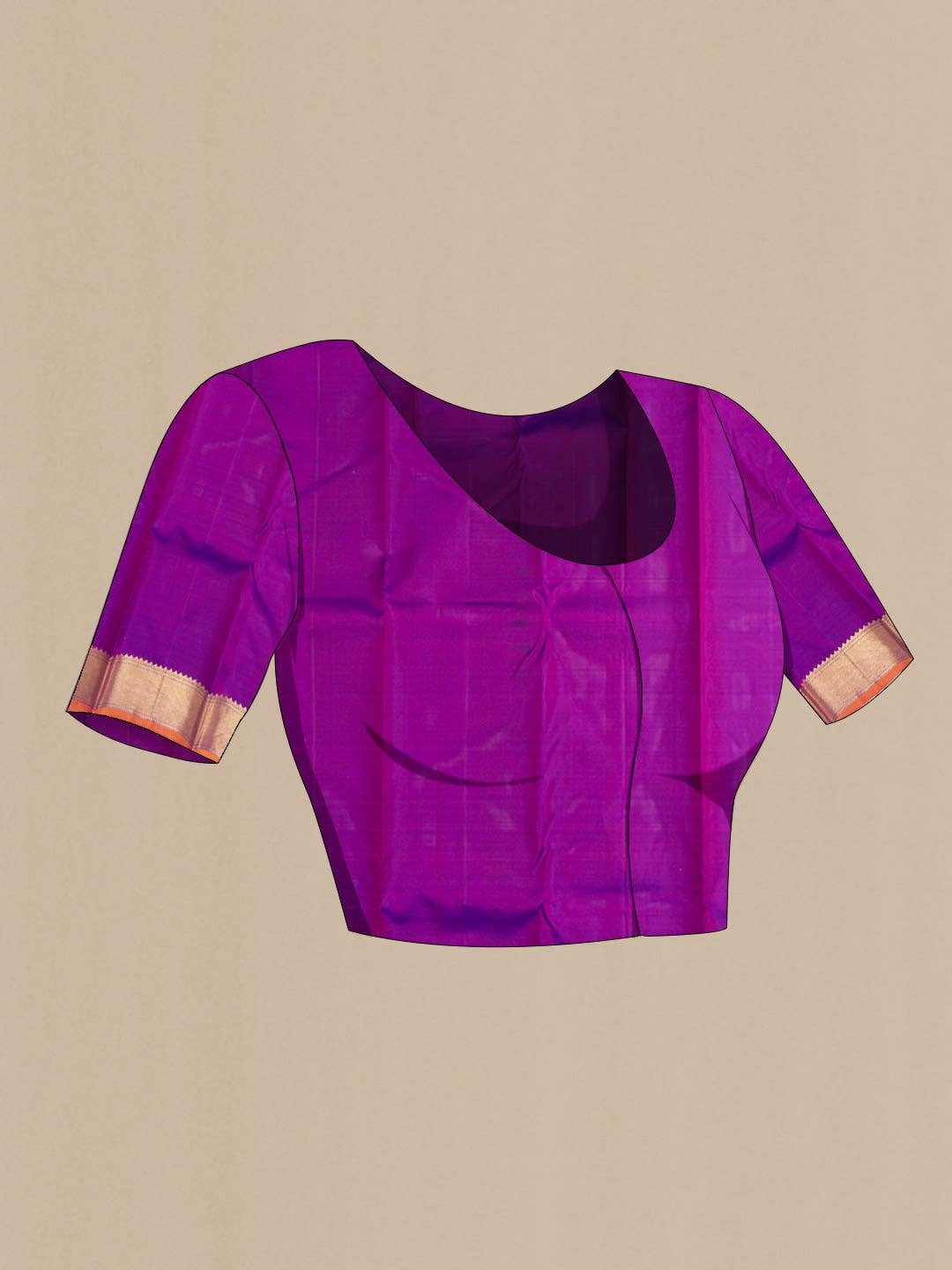 Dark Pink Dual Tone Kanchipuram Silk Saree