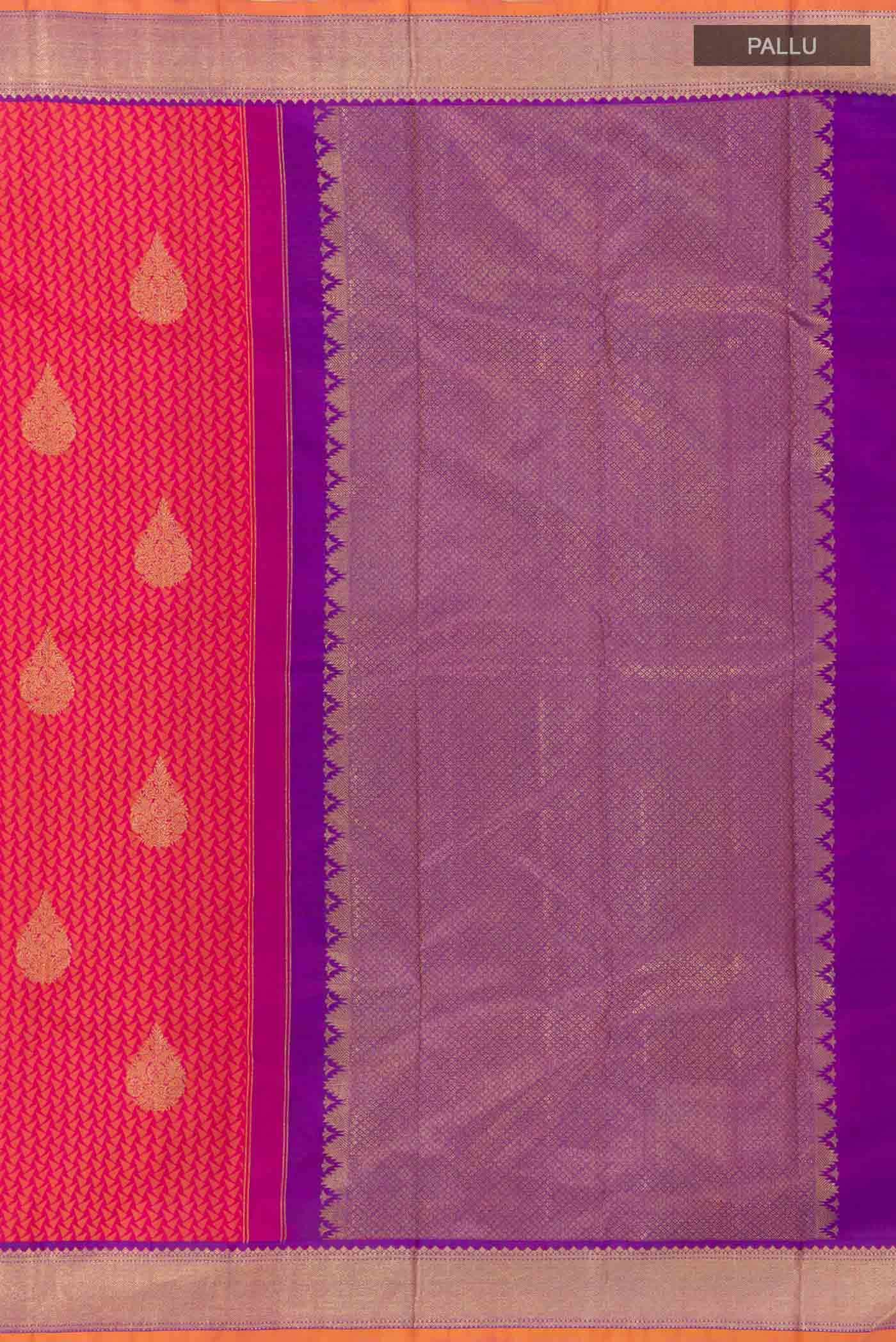Dark Pink Dual Tone Kanchipuram Silk Saree