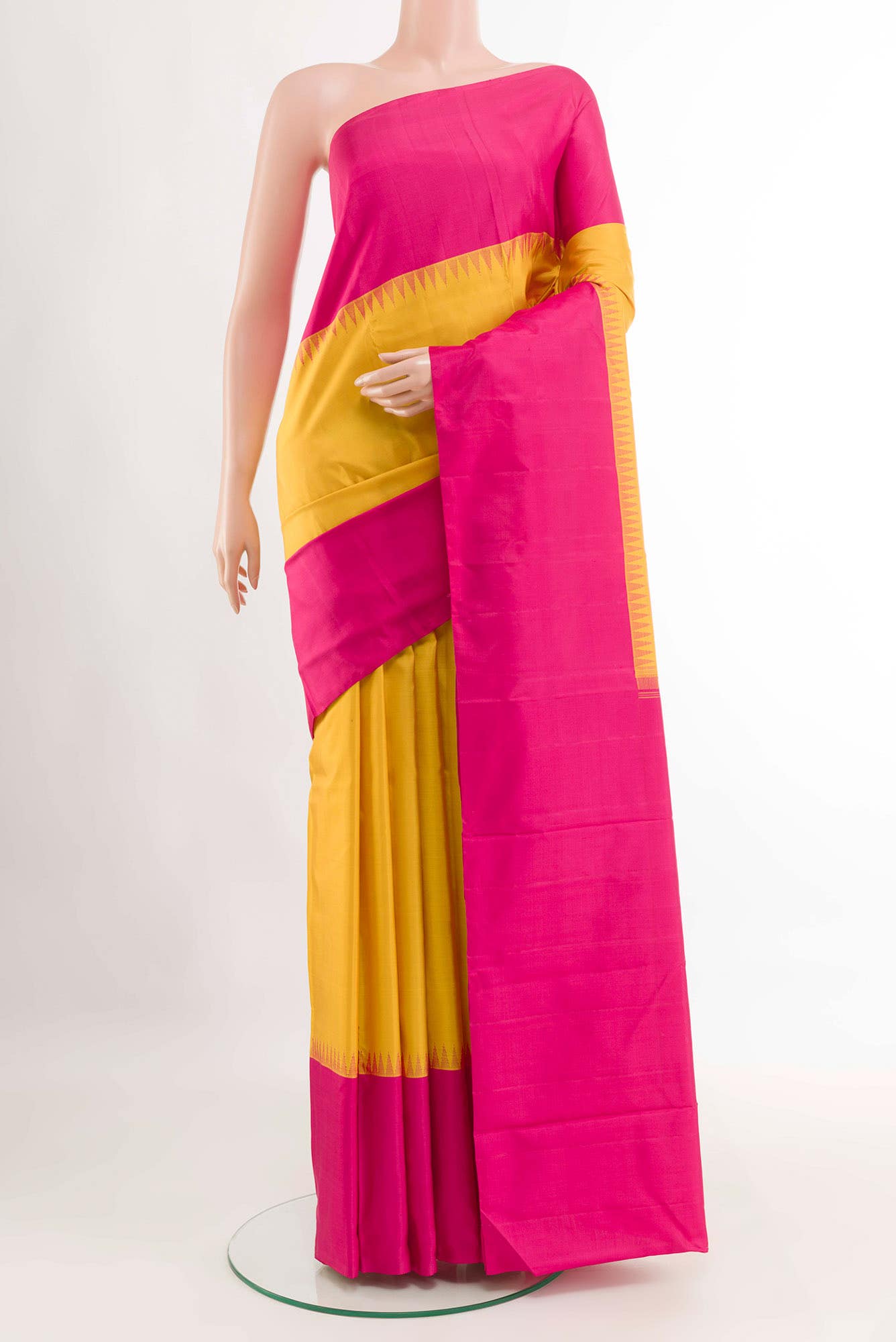 Yellow Kanchipuram Silk Saree