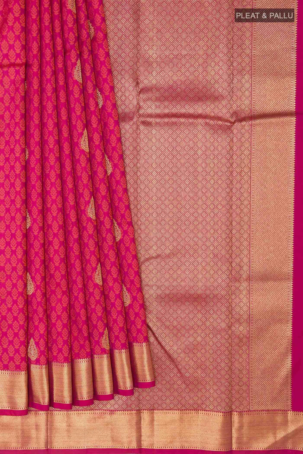 Dark Pink Kanchipuram Silk Saree