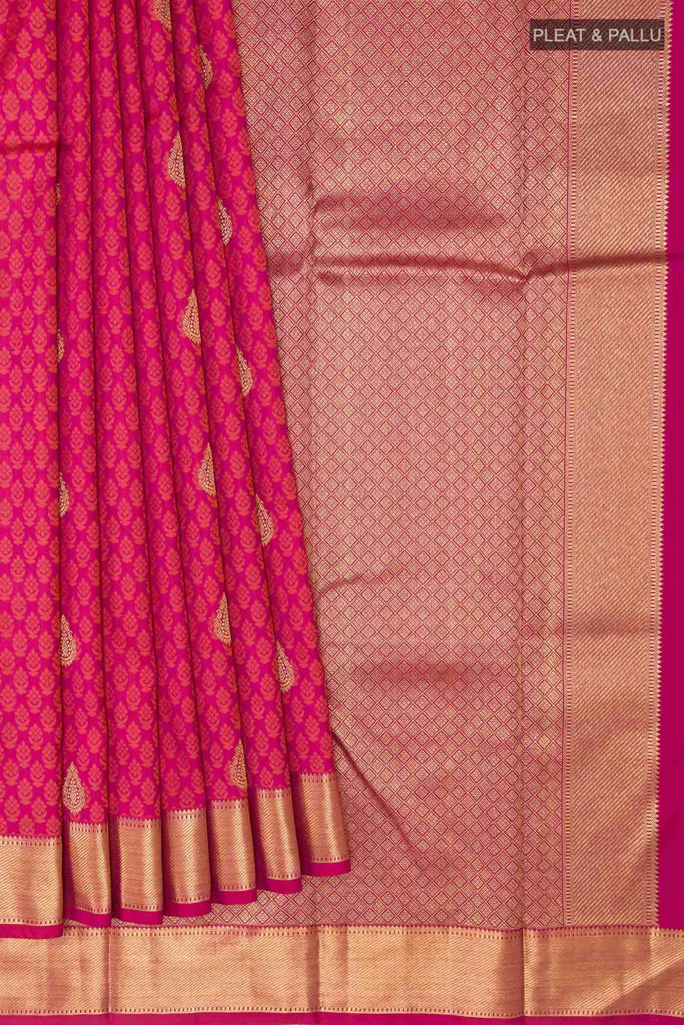 Dark Pink Kanchipuram Silk Saree