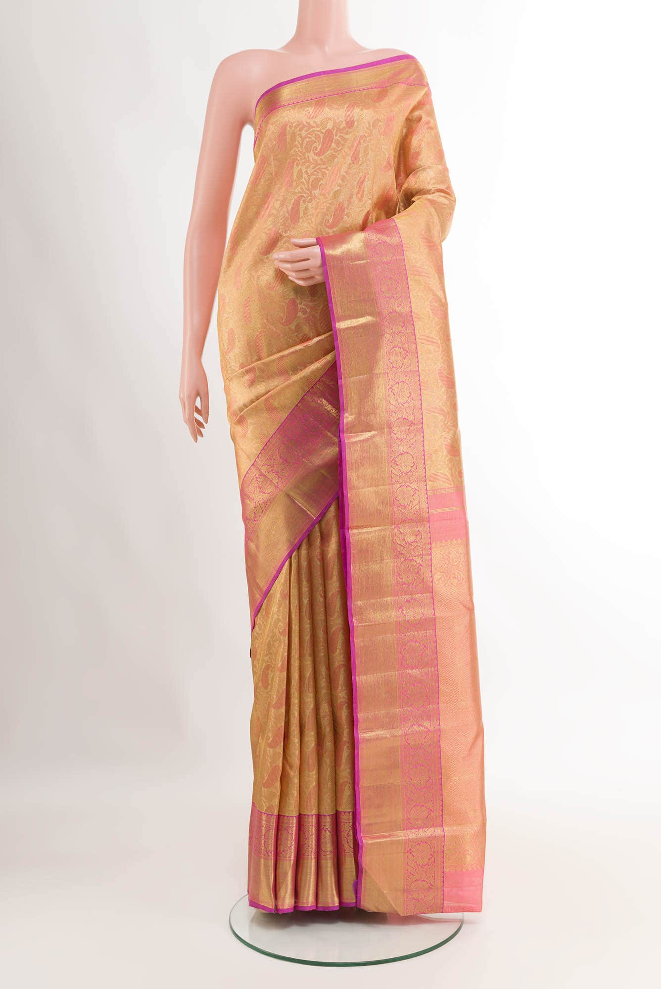 Golden Kanchipuram Tissue Silk Saree