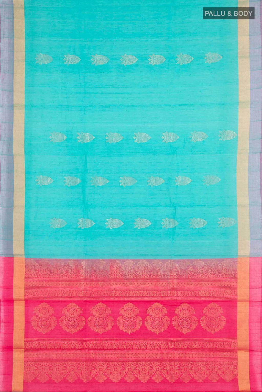 Sea Green Blended Kora Cotton Saree