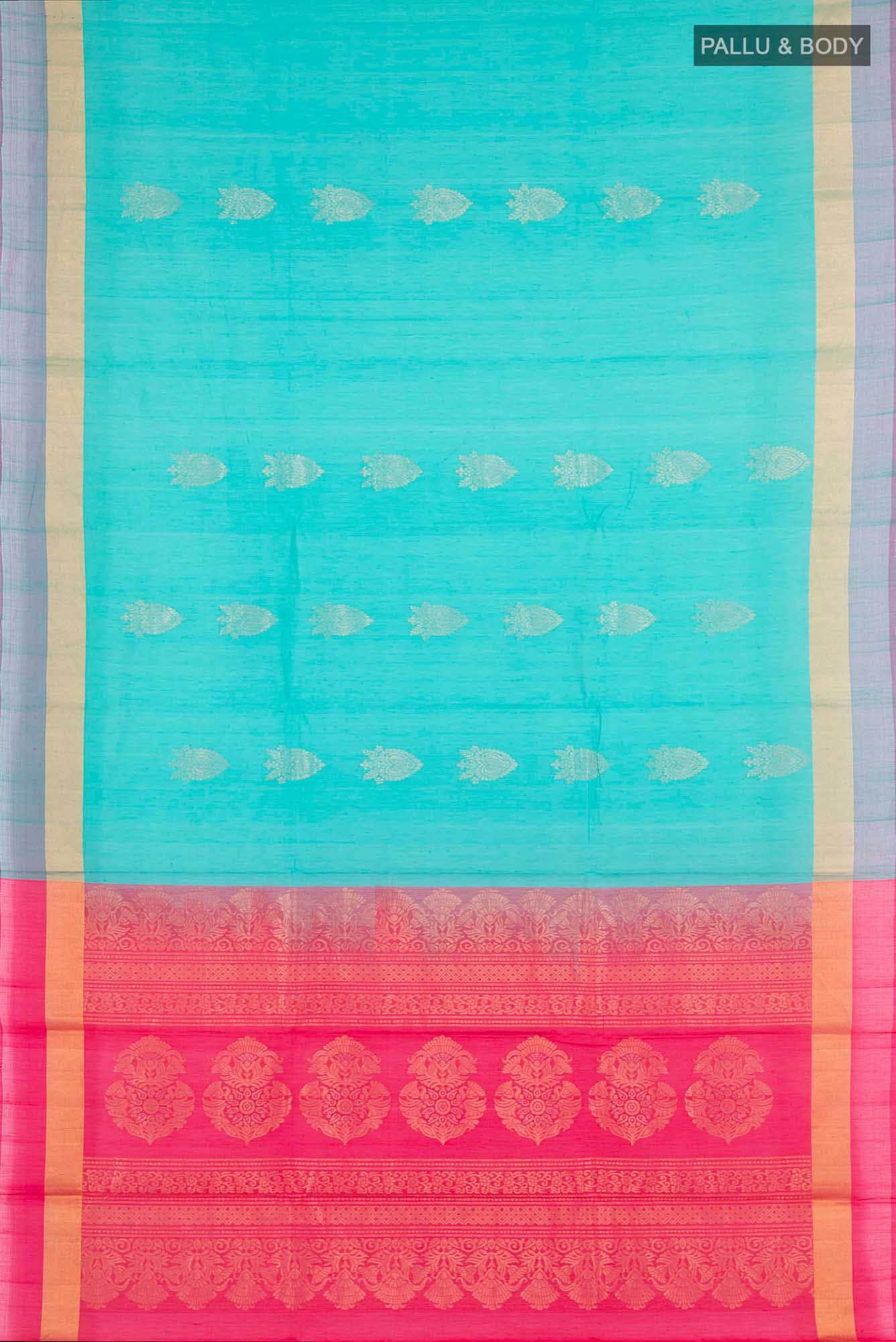 Sea Green Blended Kora Cotton Saree