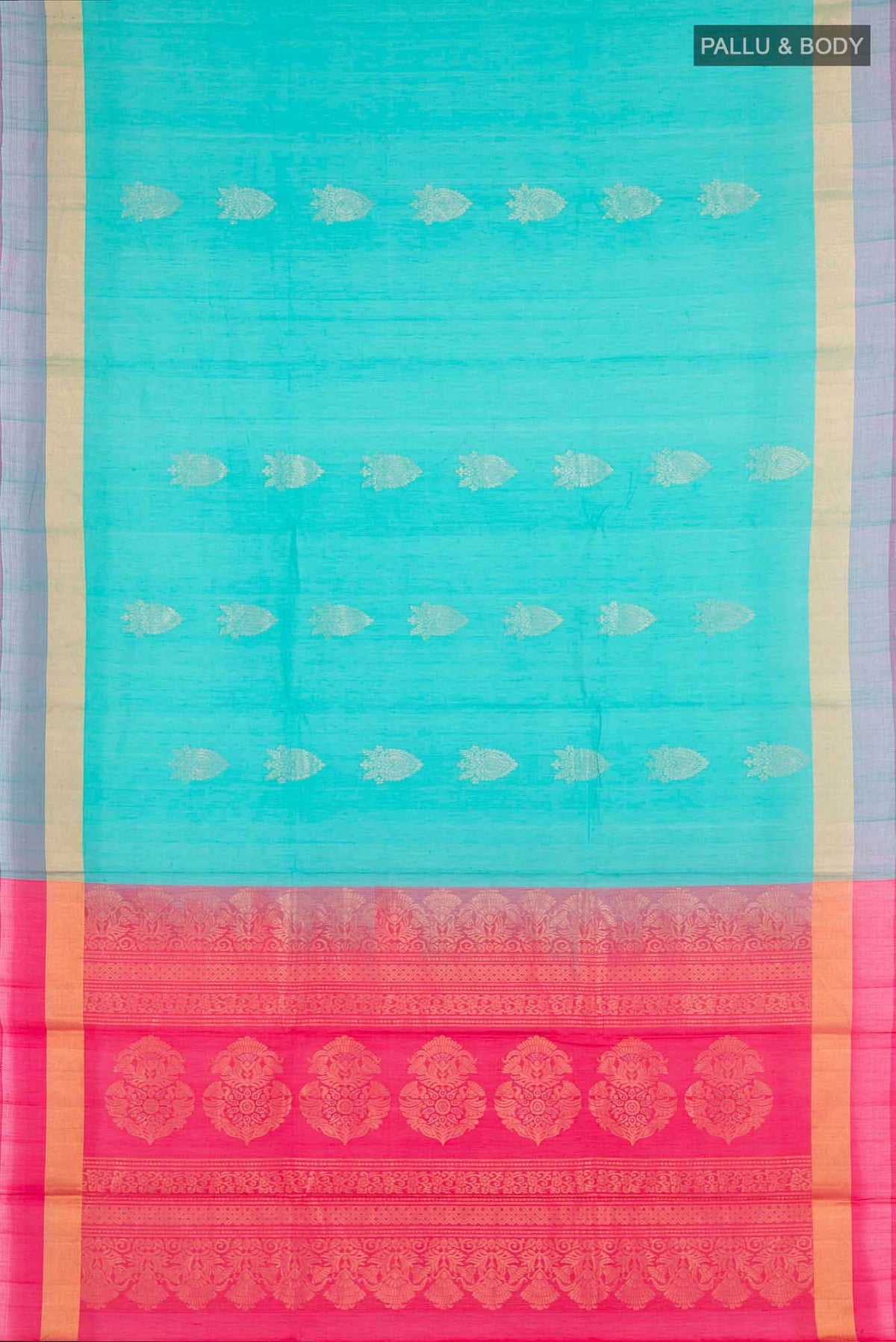 Sea Green Blended Kora Cotton Saree