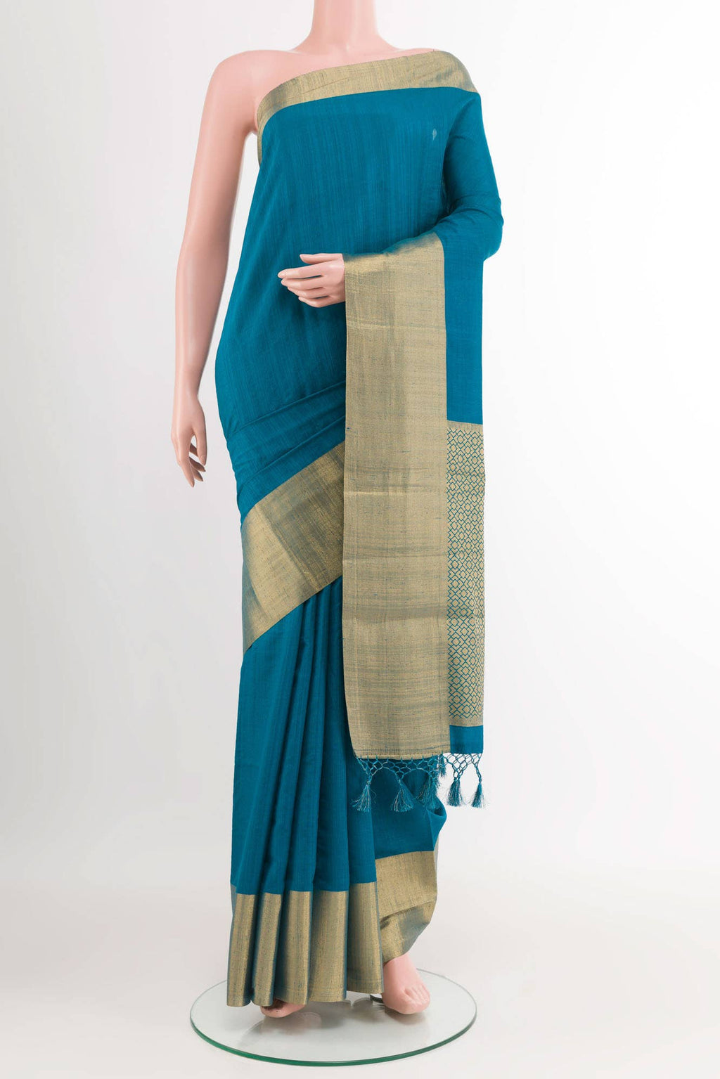 Blue Blended Art Silk Saree