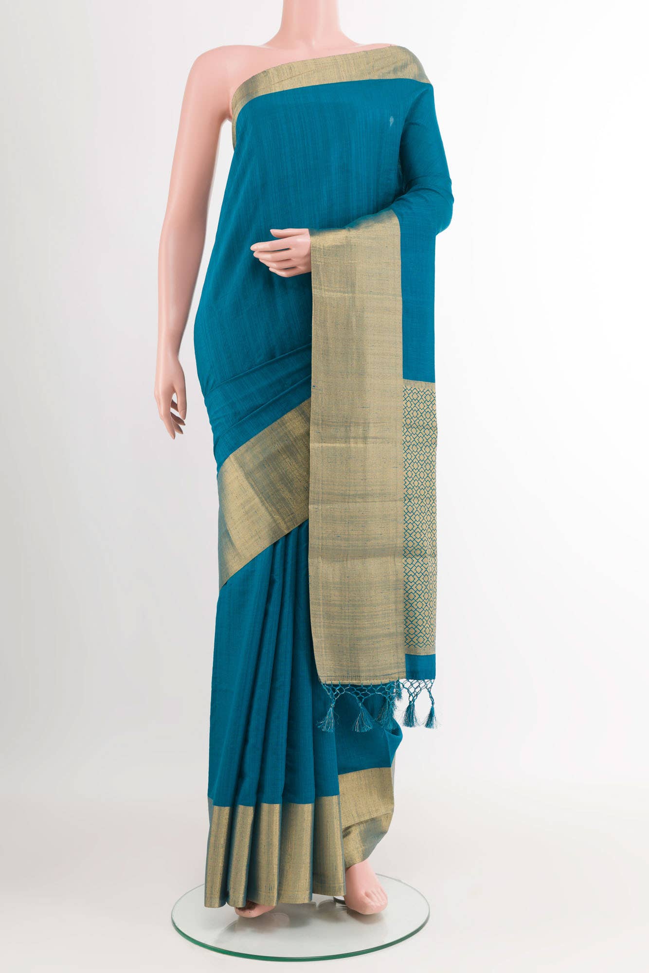 Blue Blended Art Silk Saree