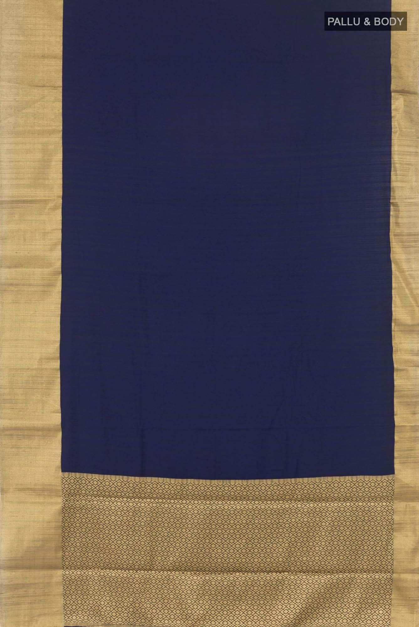 Dark Blue Blended Art Silk Saree
