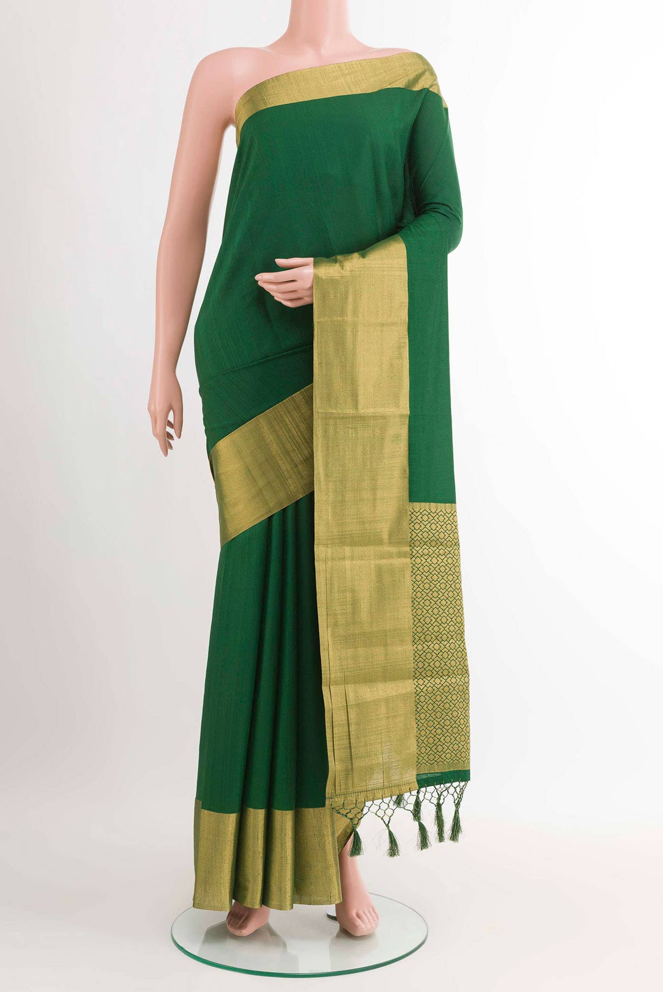 Green Blended Art Silk Saree