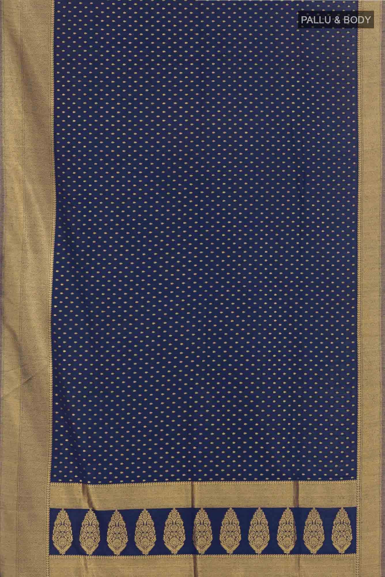 Dark Blue Blended Art Silk Saree