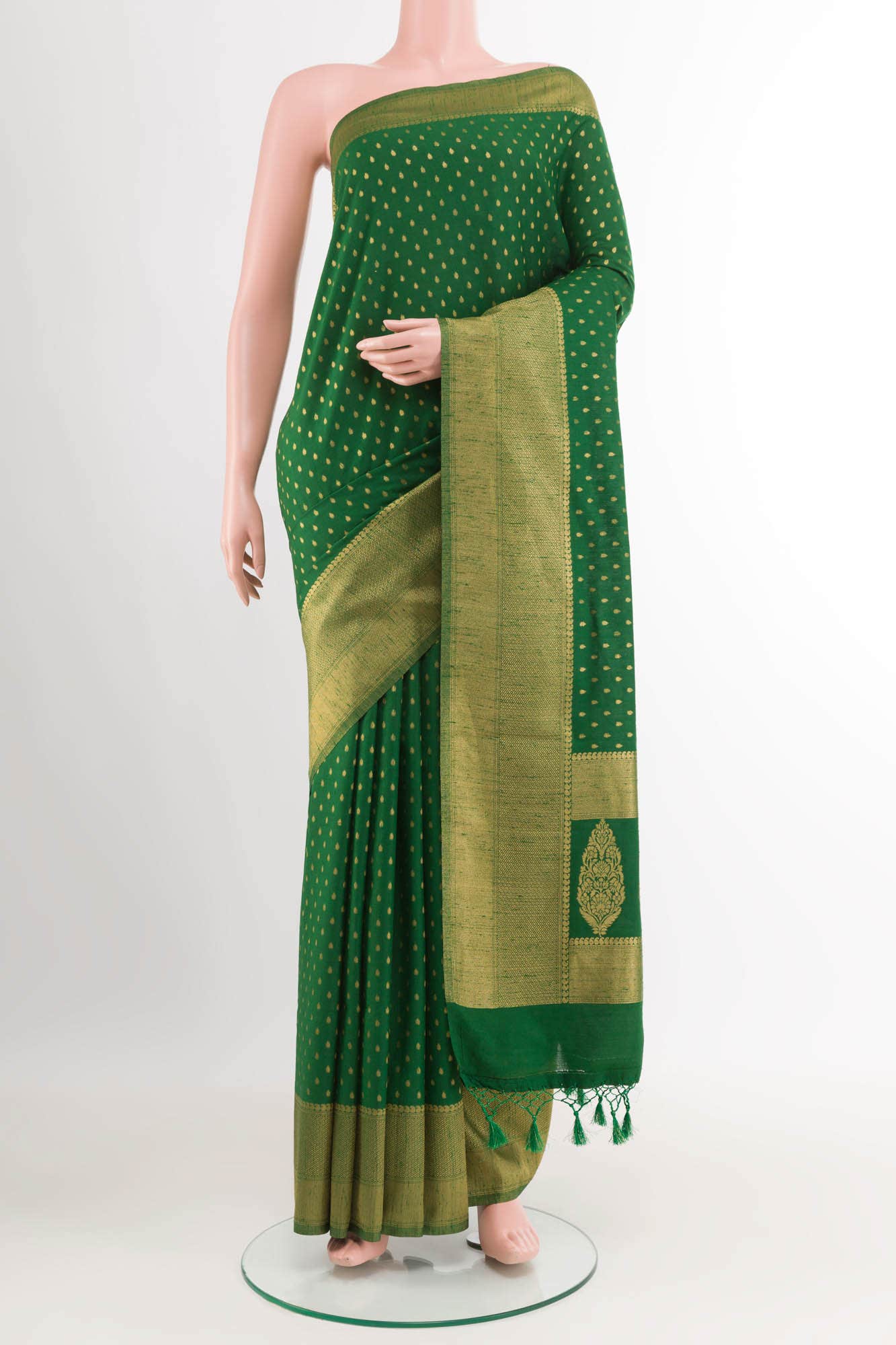 Green Blended Art Silk Saree
