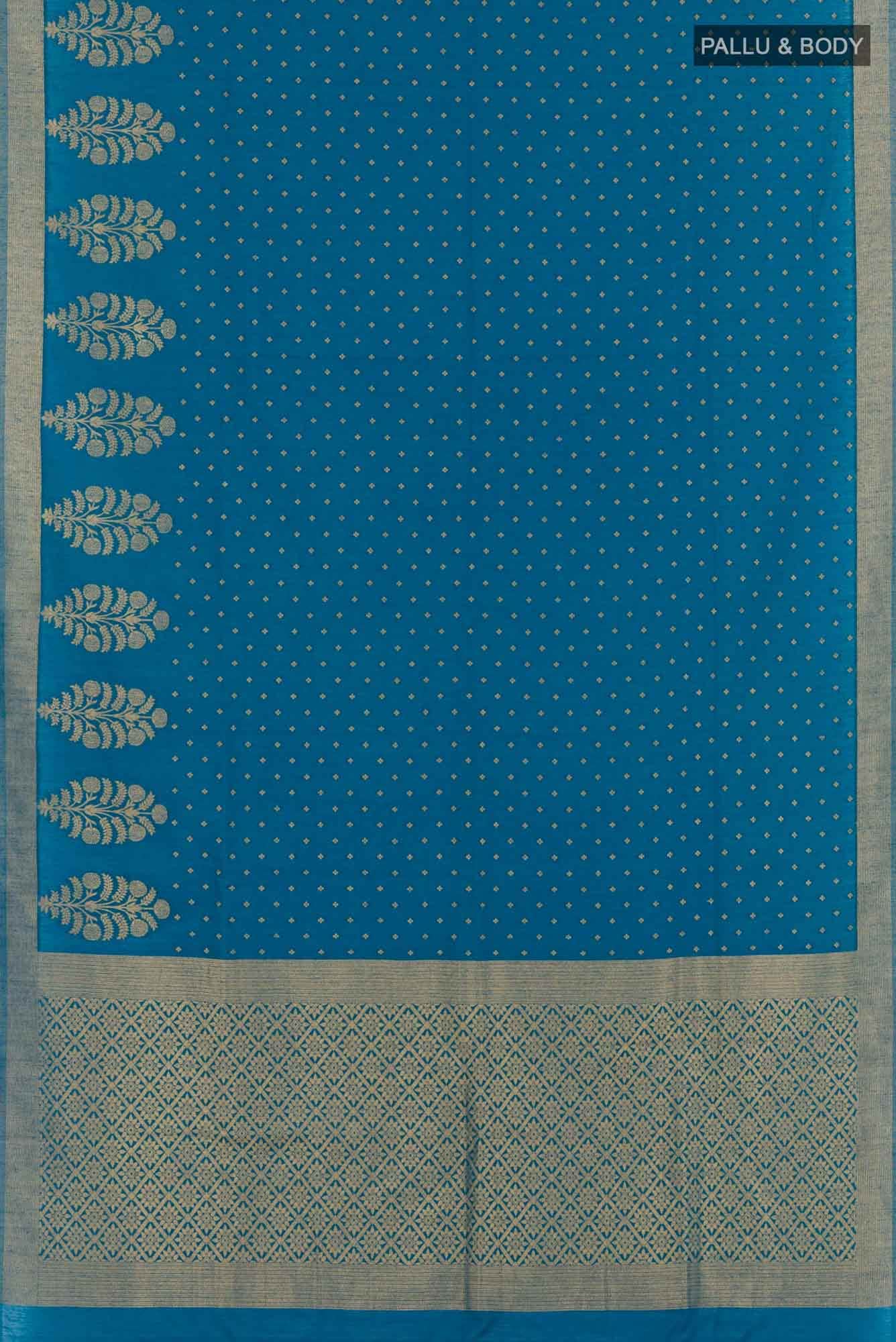 Blue Blended Art Silk Saree
