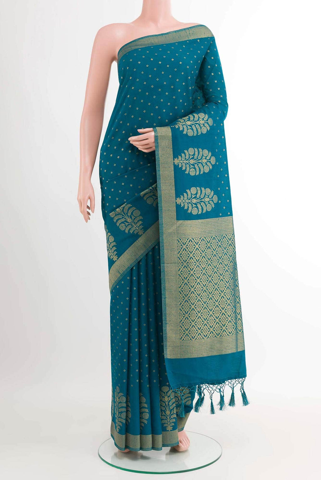 Blue Blended Art Silk Saree