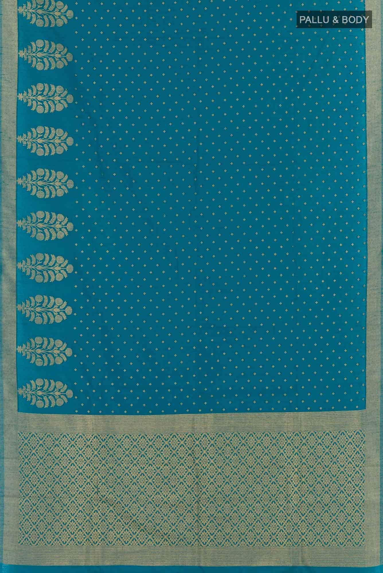 Blue Blended Art Silk Saree