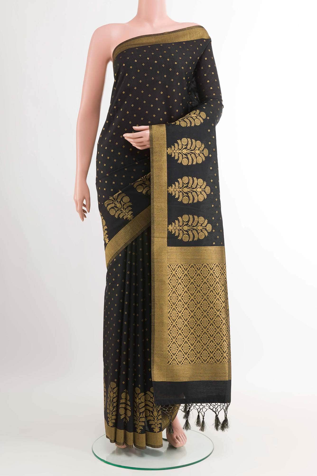 Black Blended Art Silk Saree