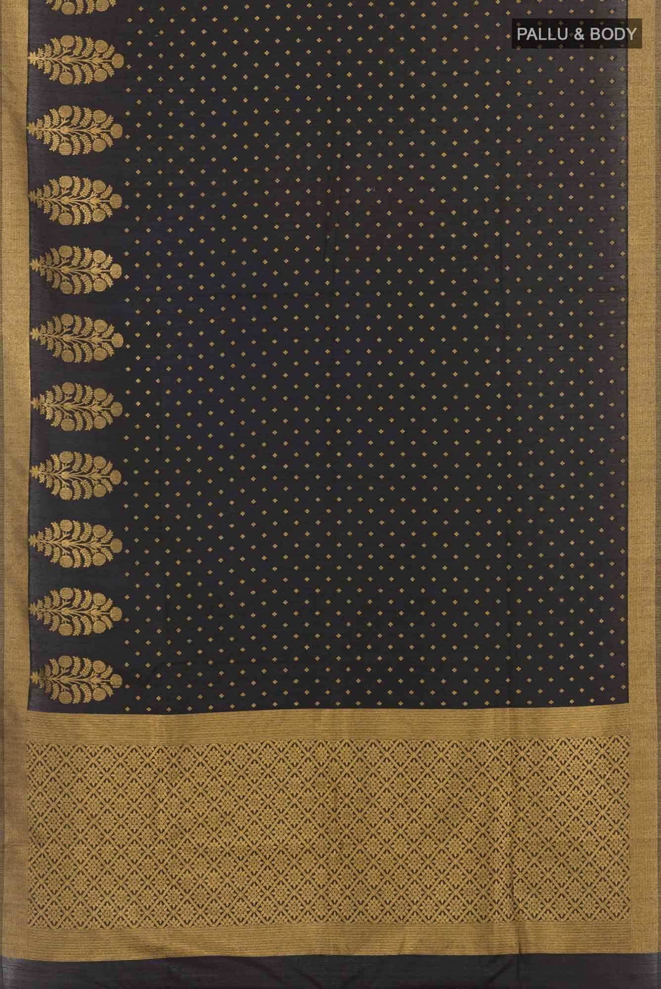 Black Blended Art Silk Saree