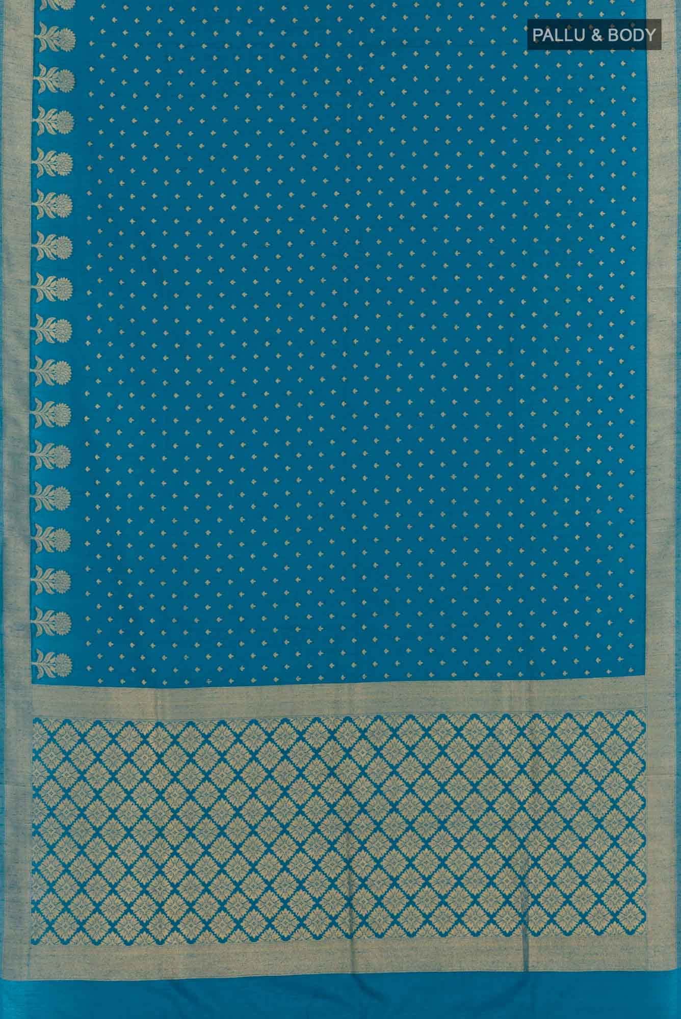Blue Blended Art Silk Saree