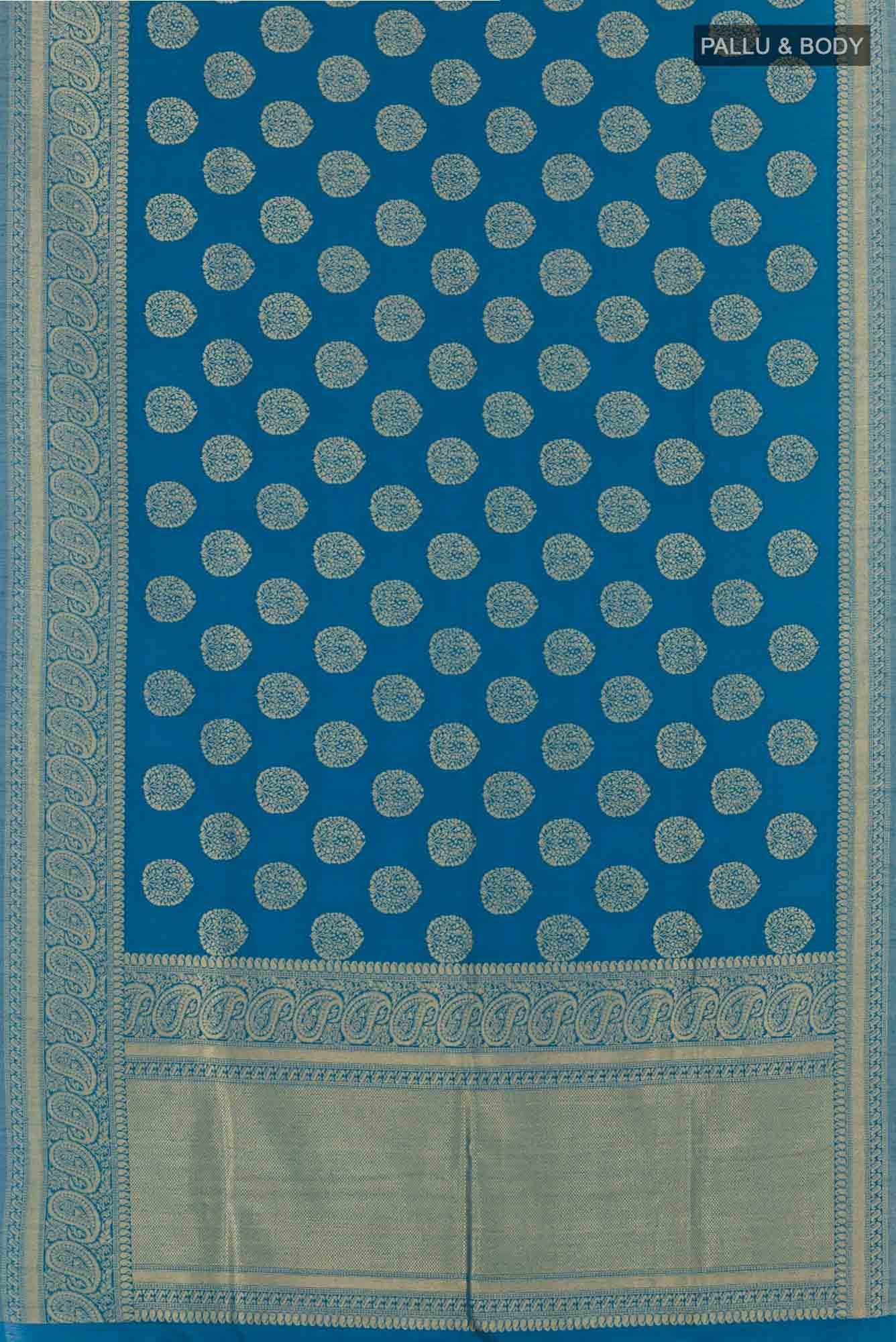 Blue Blended Art Silk Saree