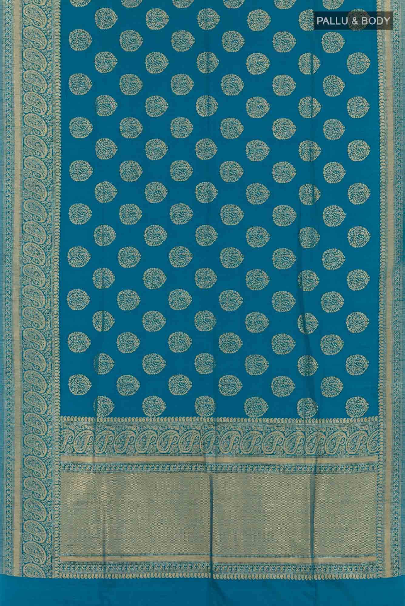 Blue Blended Art Silk Saree