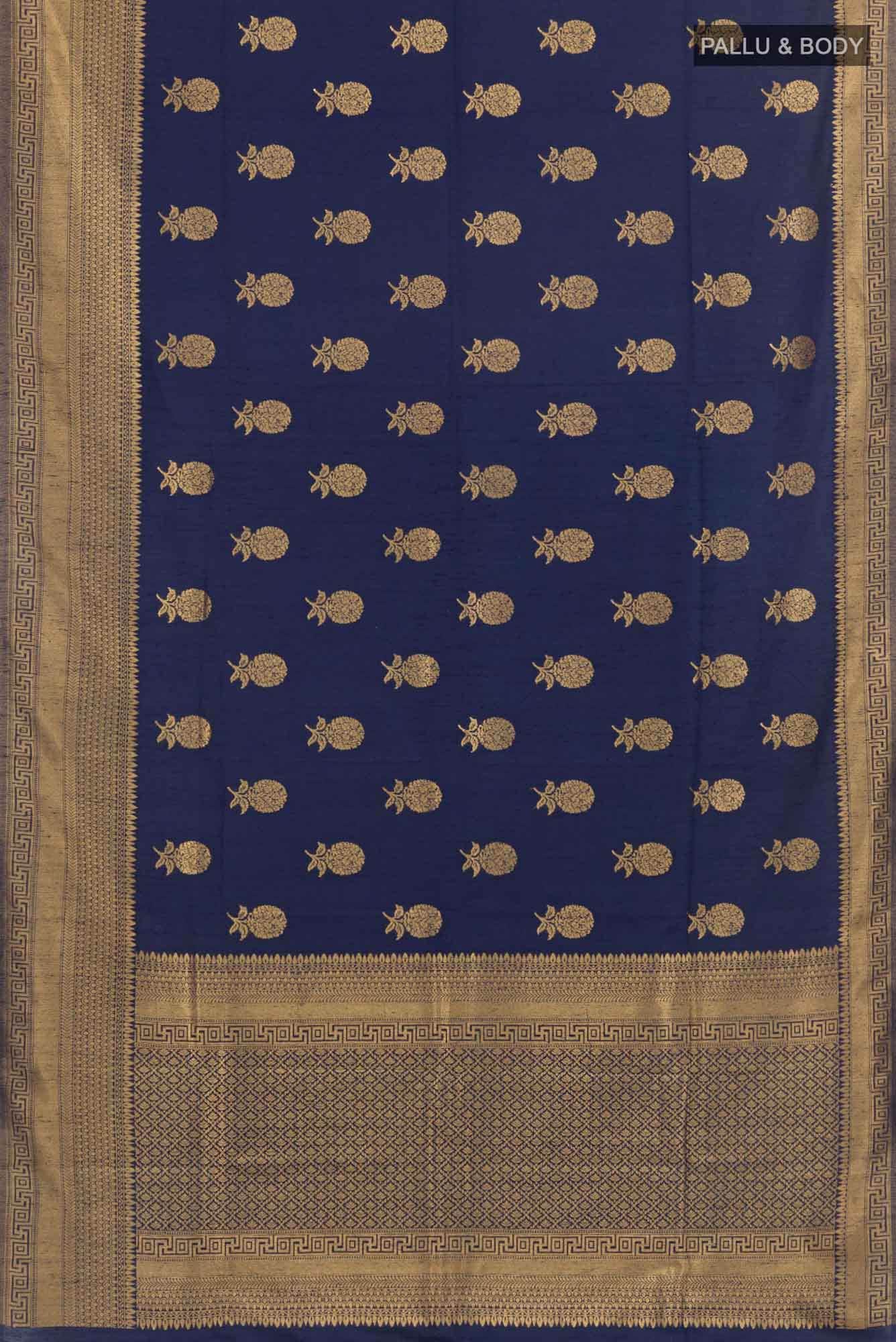 Blue Blended Art Silk Saree