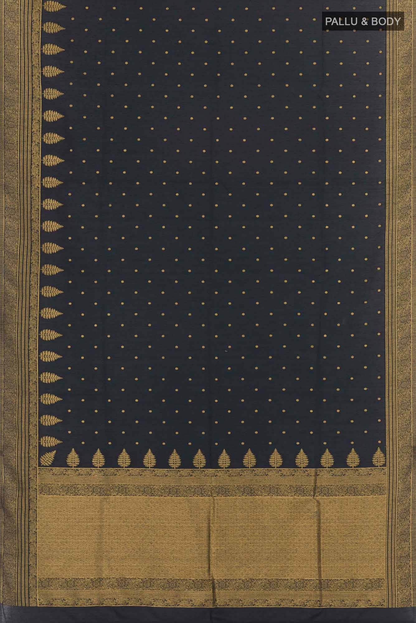 Black Blended Art Silk Saree