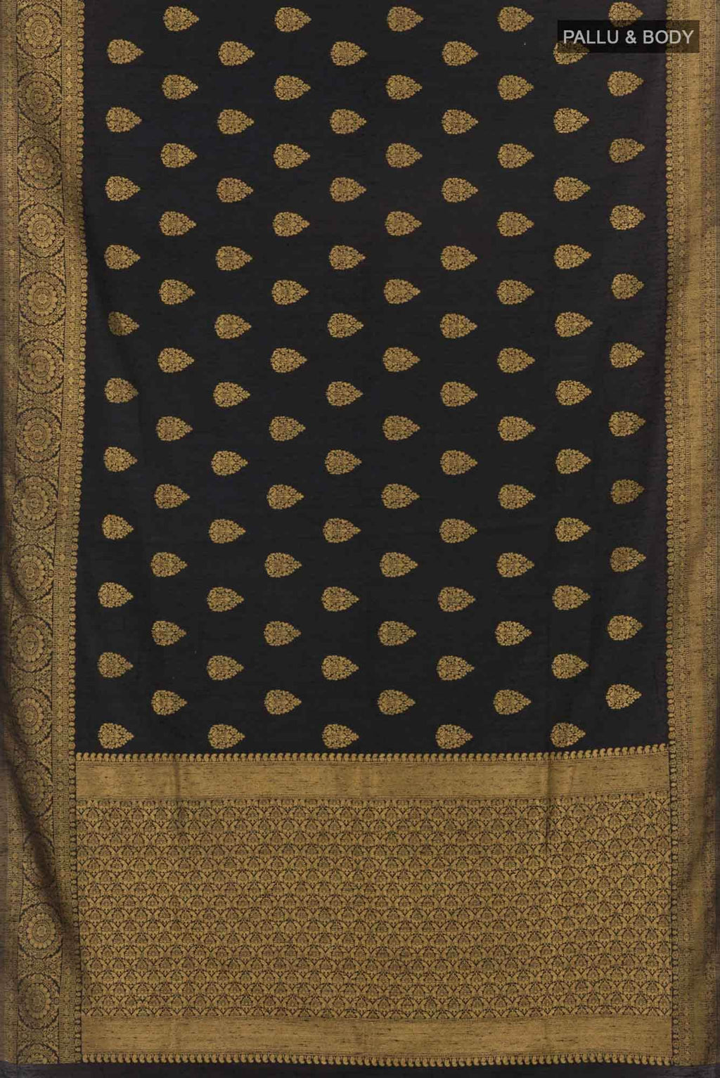 Black Blended Art Silk Saree