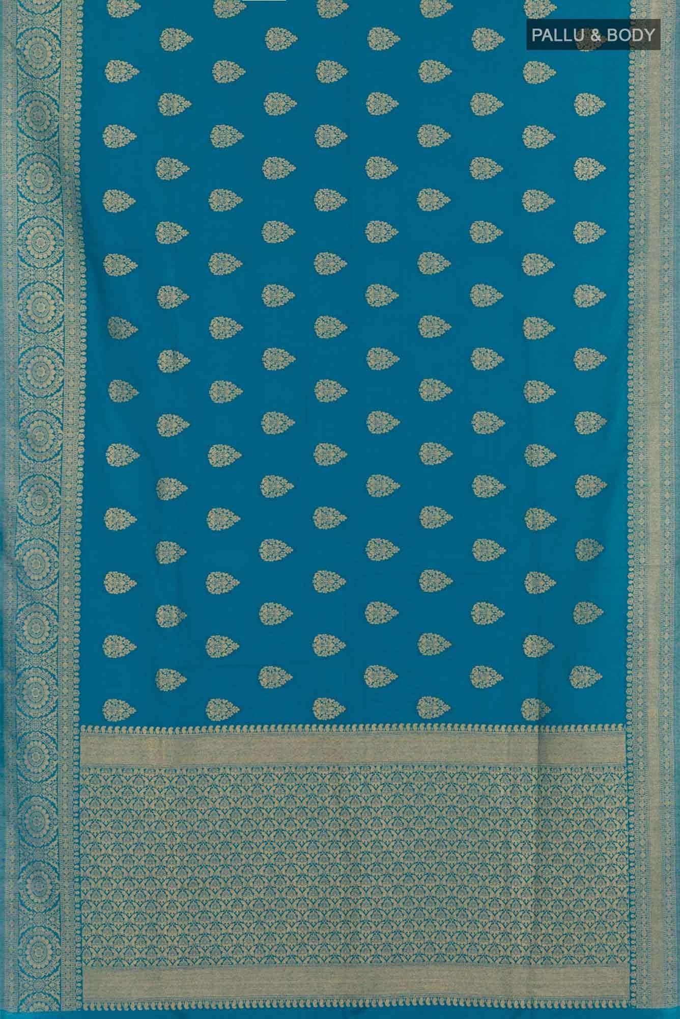 Blue Blended Art Silk Saree