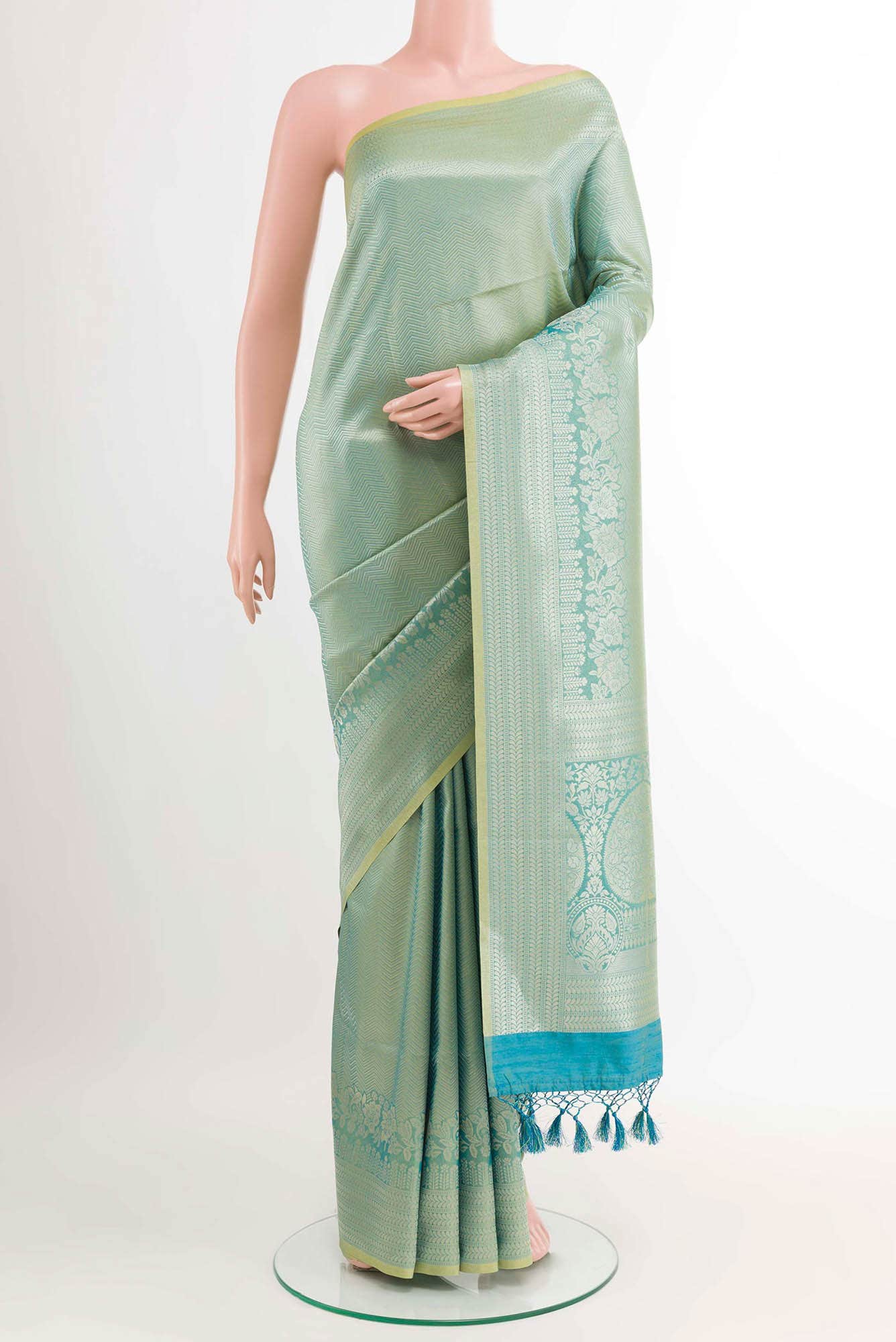 Blue Blended Art Silk Saree