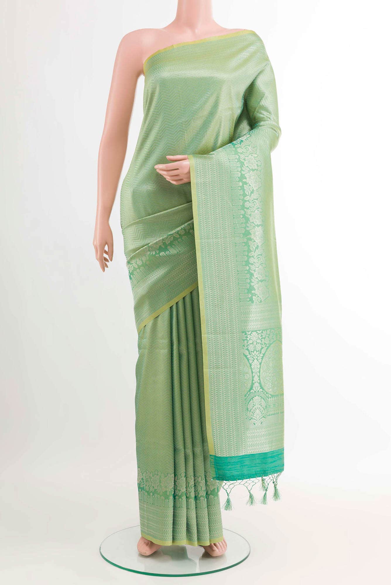 Green Blended Art Silk Saree