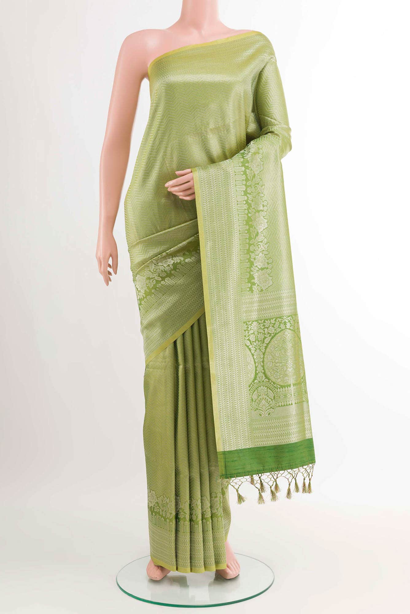 Green Blended Art Silk Saree