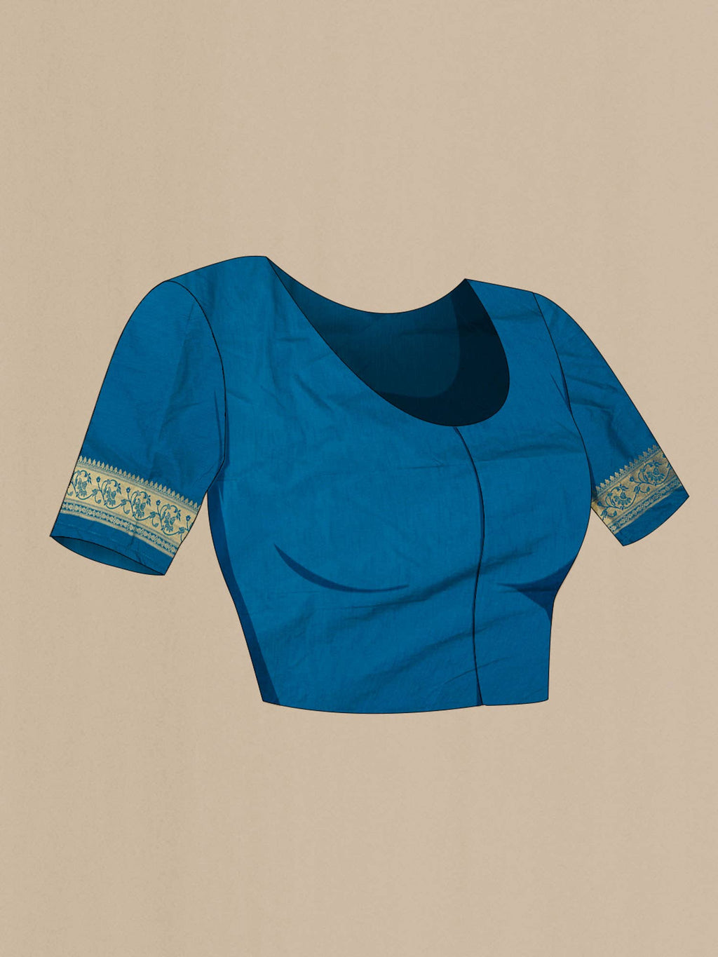 Blue Blended Art Silk Saree