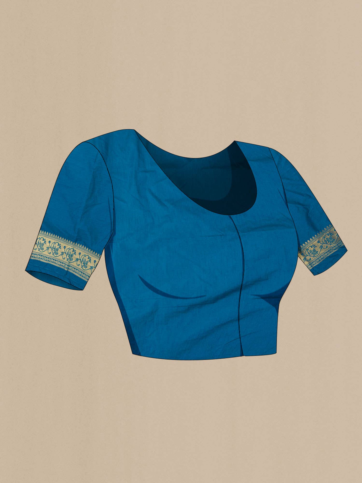Blue Blended Art Silk Saree