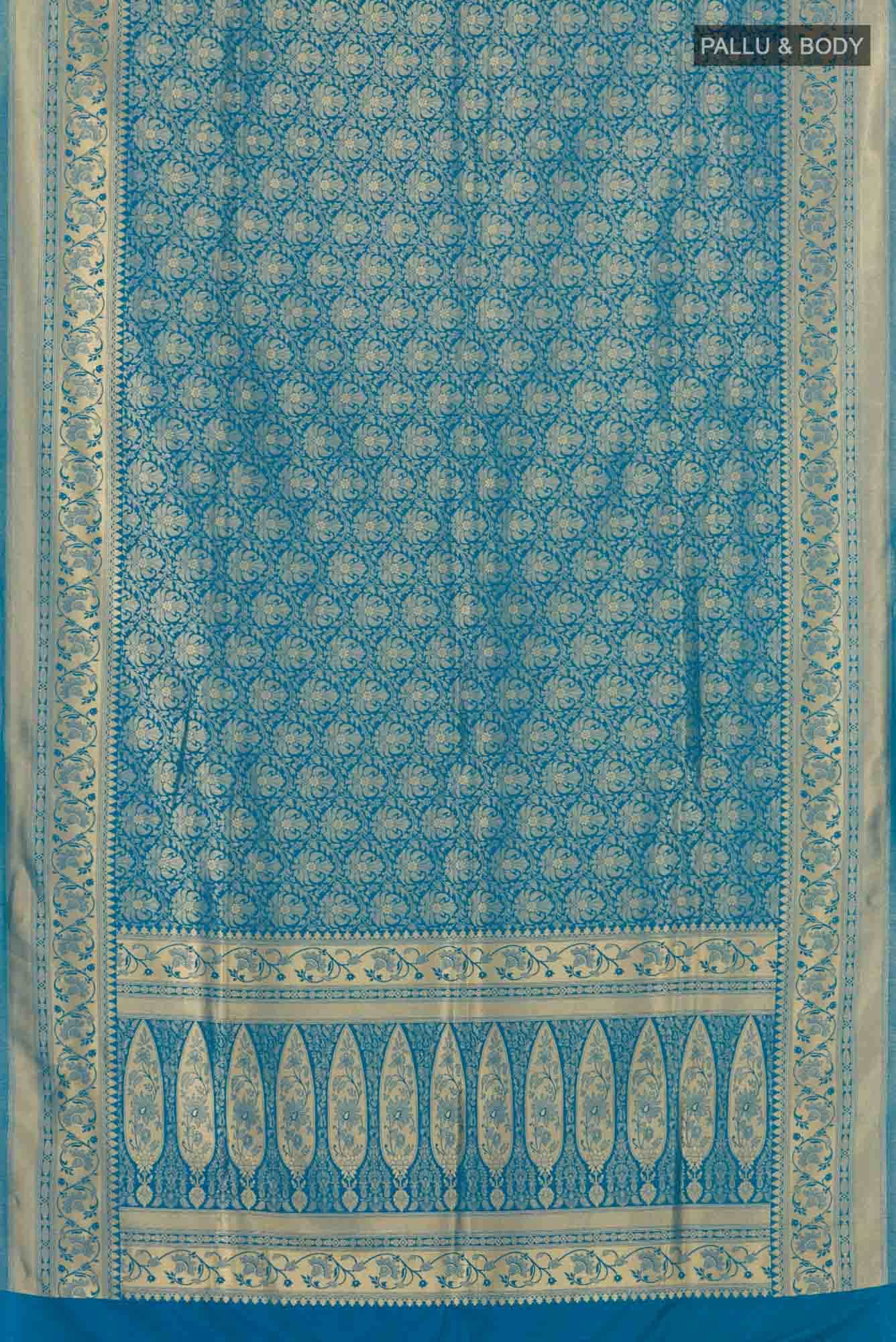 Blue Blended Art Silk Saree