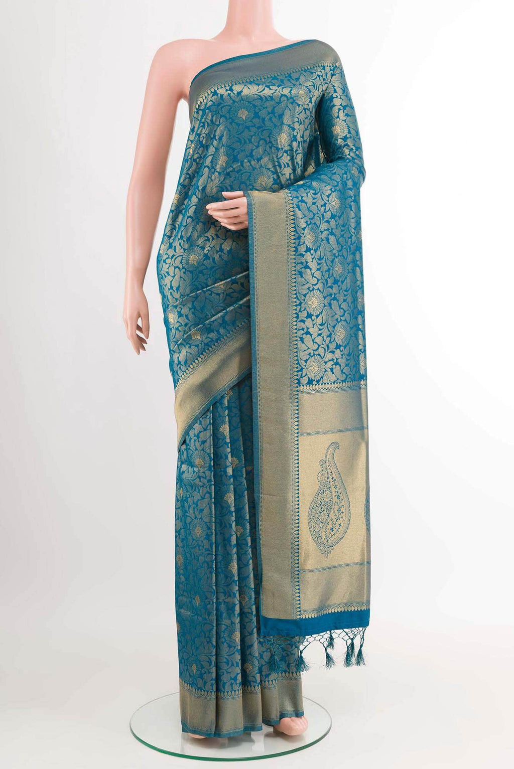 Blue Blended Art Silk Saree