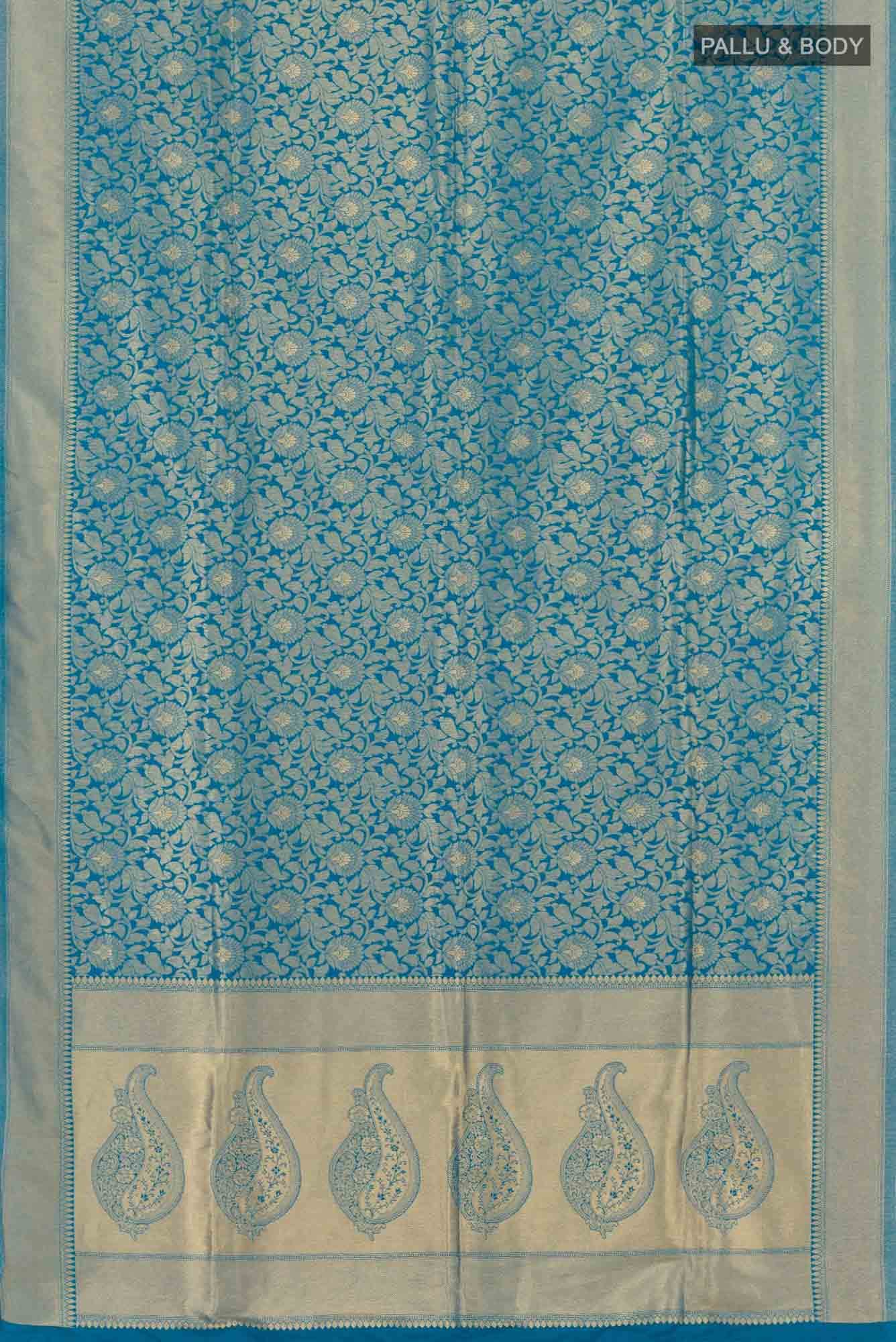 Blue Blended Art Silk Saree